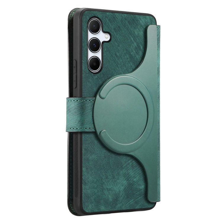 For Samsung Galaxy A55 5G CaseNeo MagSafe RFID Anti-theft Retro Leather Phone Case(Green)