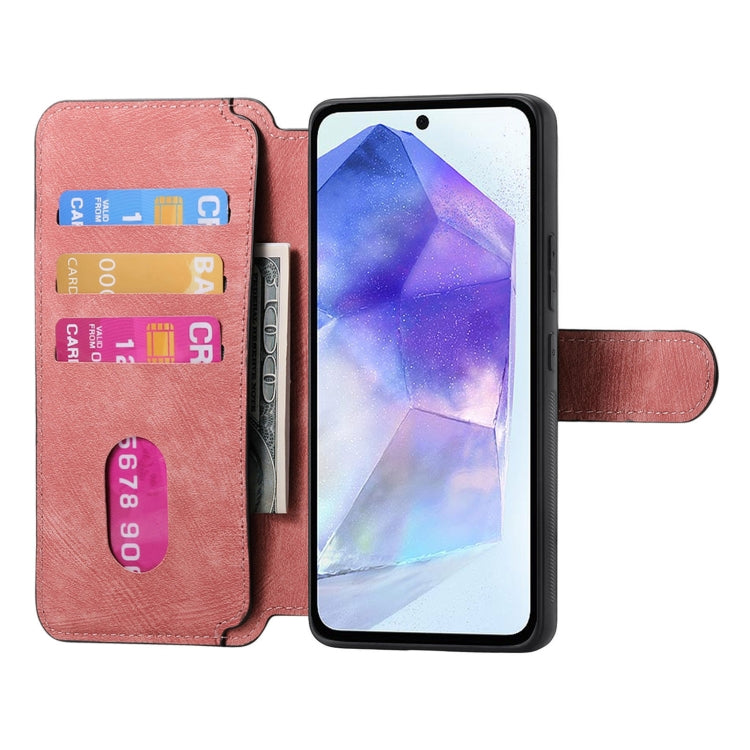 For Samsung Galaxy A55 5G CaseNeo MagSafe RFID Anti-theft Retro Leather Phone Case(Pink)