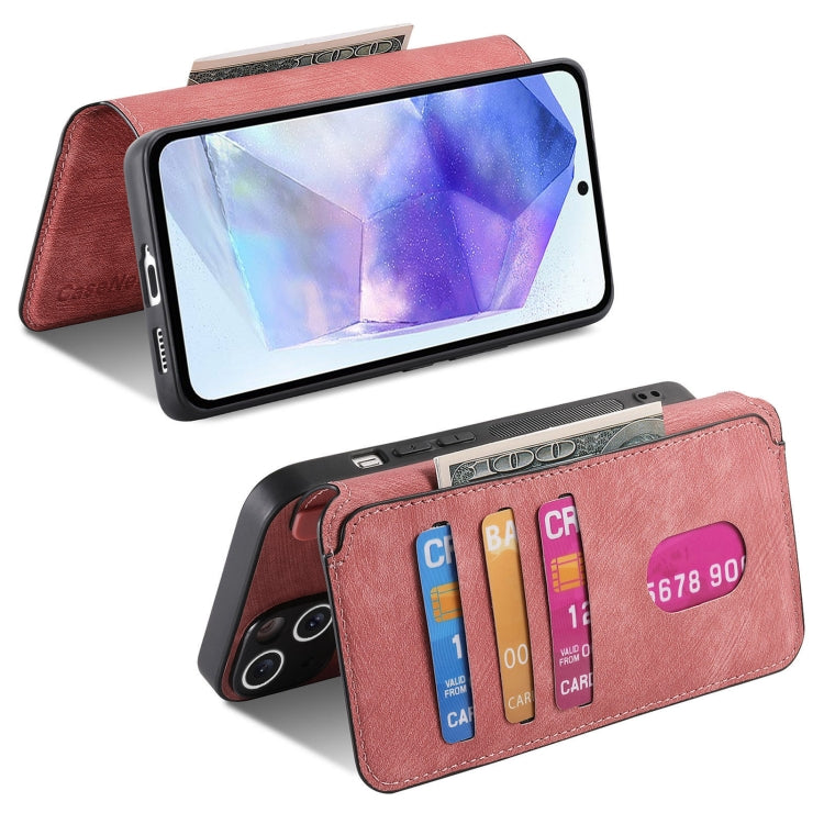 For Samsung Galaxy A55 5G CaseNeo MagSafe RFID Anti-theft Retro Leather Phone Case(Pink)
