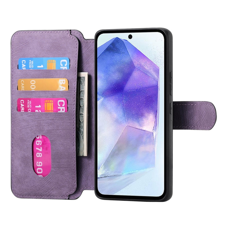 For Samsung Galaxy A55 5G CaseNeo MagSafe RFID Anti-theft Retro Leather Phone Case(Purple)