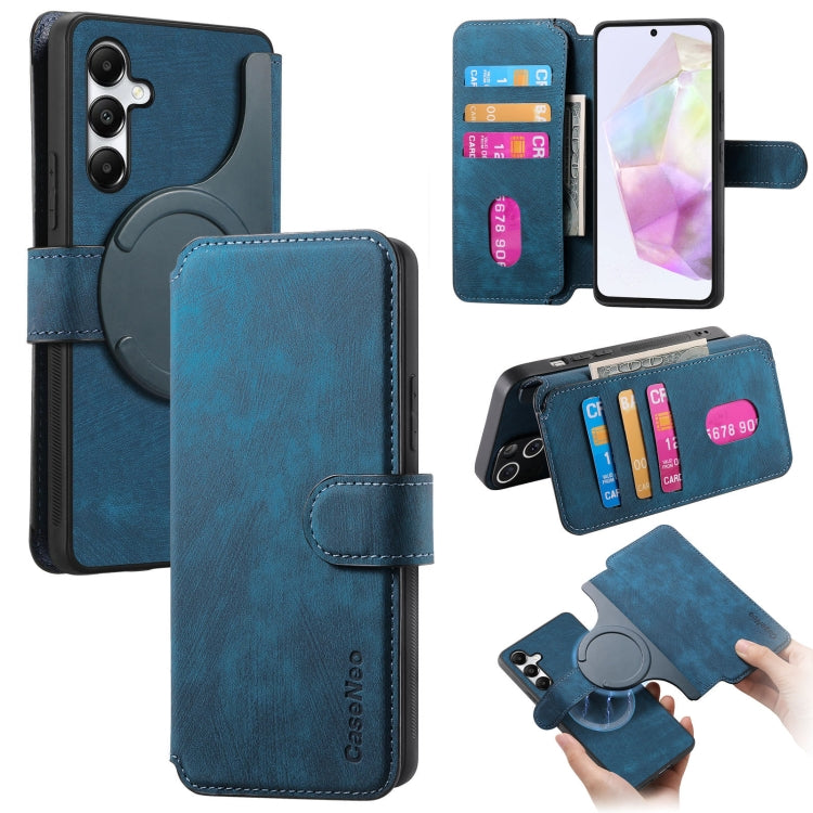 For Samsung Galaxy A35 5G CaseNeo MagSafe RFID Anti-theft Retro Leather Phone Case(Blue)