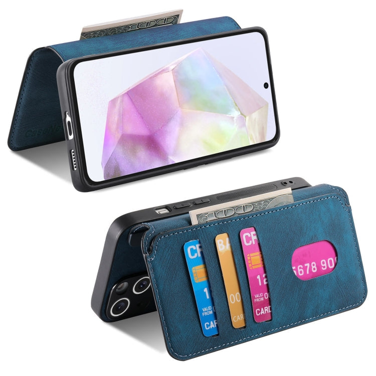 For Samsung Galaxy A35 5G CaseNeo MagSafe RFID Anti-theft Retro Leather Phone Case(Blue)