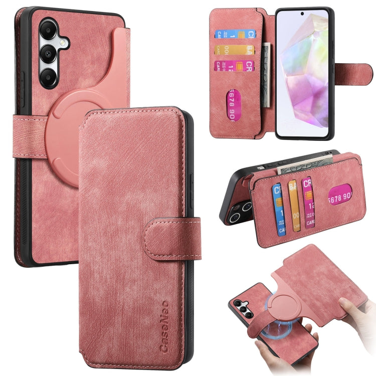 For Samsung Galaxy A35 5G CaseNeo MagSafe RFID Anti-theft Retro Leather Phone Case(Pink)