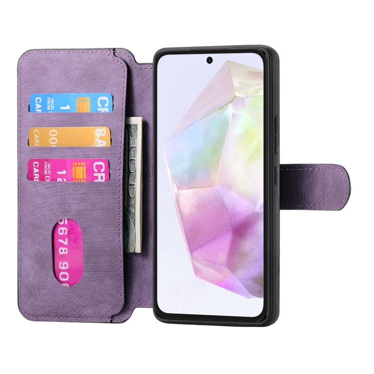 For Samsung Galaxy A35 5G CaseNeo MagSafe RFID Anti-theft Retro Leather Phone Case(Purple)