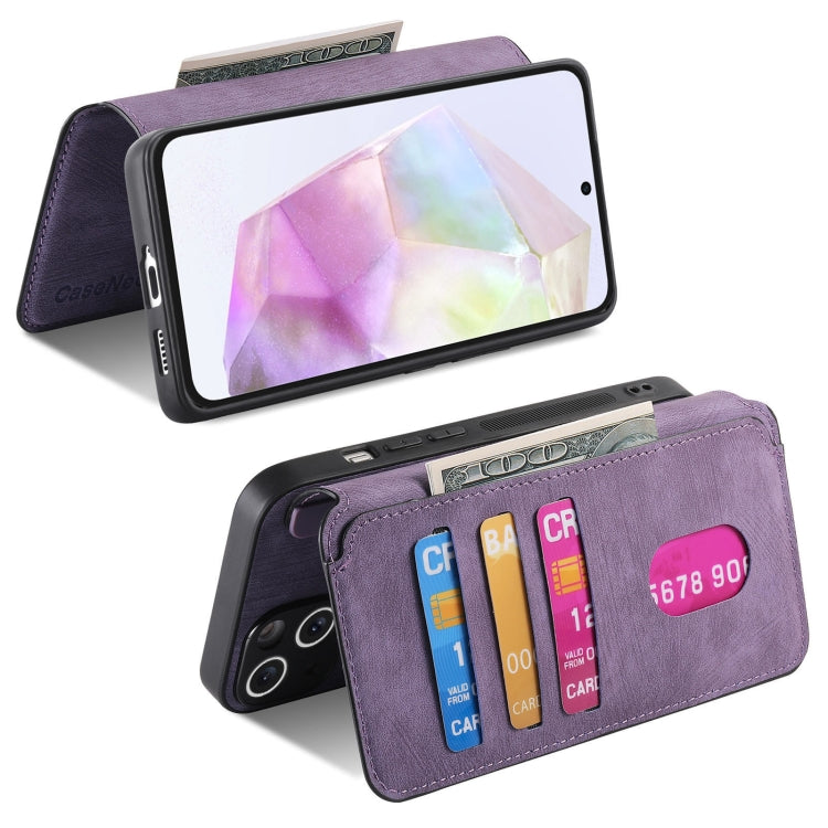 For Samsung Galaxy A35 5G CaseNeo MagSafe RFID Anti-theft Retro Leather Phone Case(Purple)