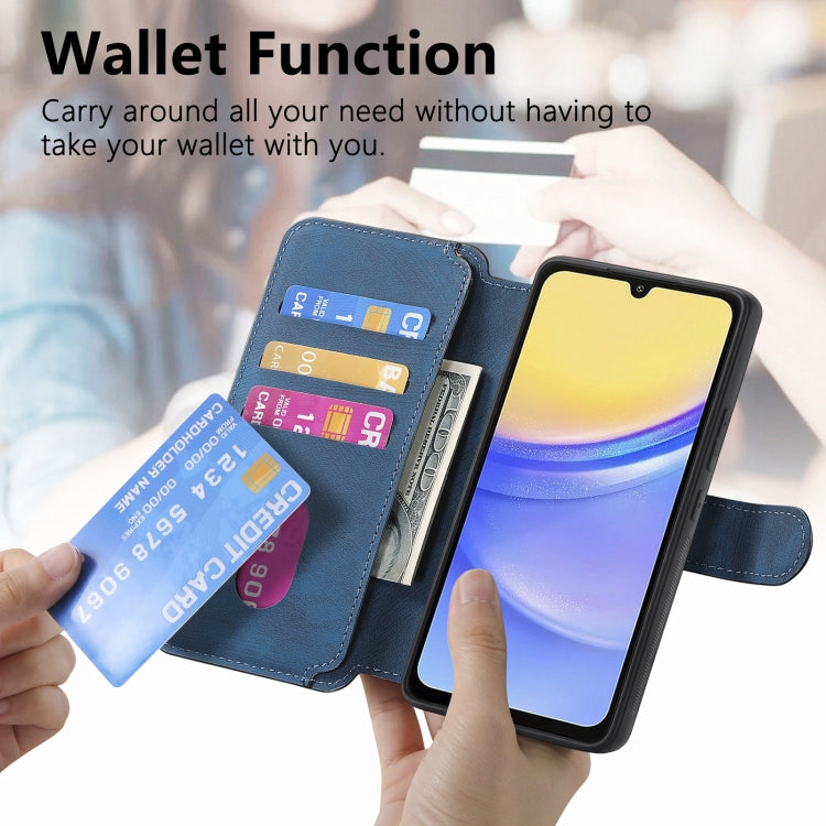 For Samsung Galaxy A15 5G CaseNeo MagSafe RFID Anti-theft Retro Leather Phone Case(Blue)