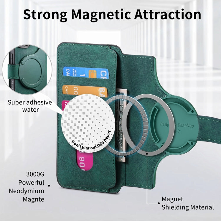 For Samsung Galaxy A15 5G CaseNeo MagSafe RFID Anti-theft Retro Leather Phone Case(Green)