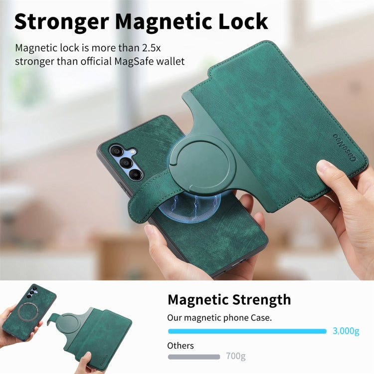 For Samsung Galaxy A15 5G CaseNeo MagSafe RFID Anti-theft Retro Leather Phone Case(Green)