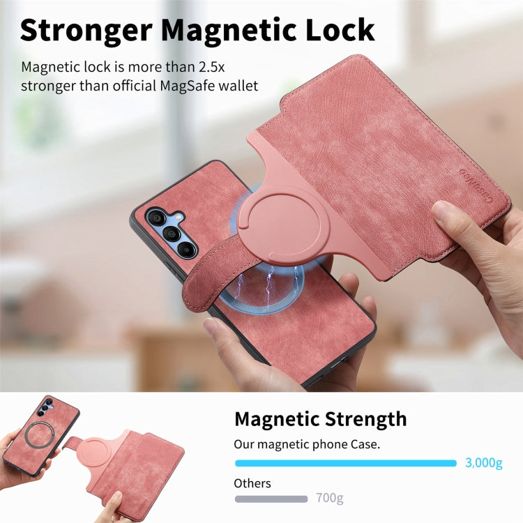 For Samsung Galaxy A15 5G CaseNeo MagSafe RFID Anti-theft Retro Leather Phone Case(Pink)
