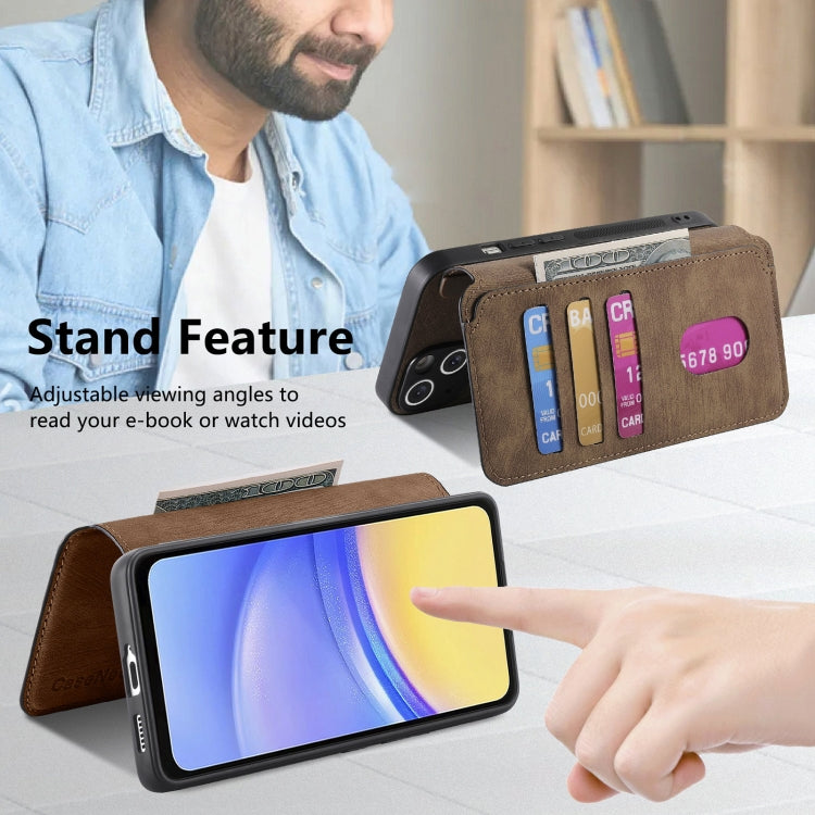 For Samsung Galaxy A25 5G CaseNeo MagSafe RFID Anti-theft Retro Leather Phone Case(Brown)