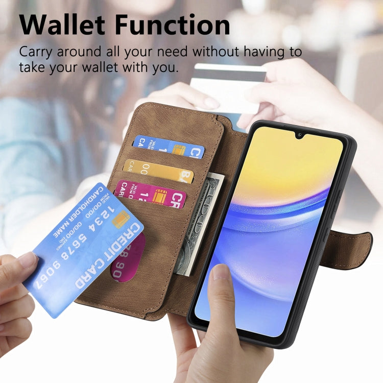 For Samsung Galaxy A25 5G CaseNeo MagSafe RFID Anti-theft Retro Leather Phone Case(Brown)