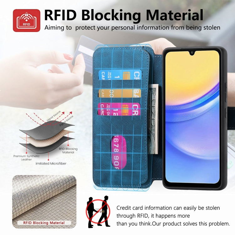 For Samsung Galaxy A25 5G CaseNeo MagSafe RFID Anti-theft Retro Leather Phone Case(Blue)