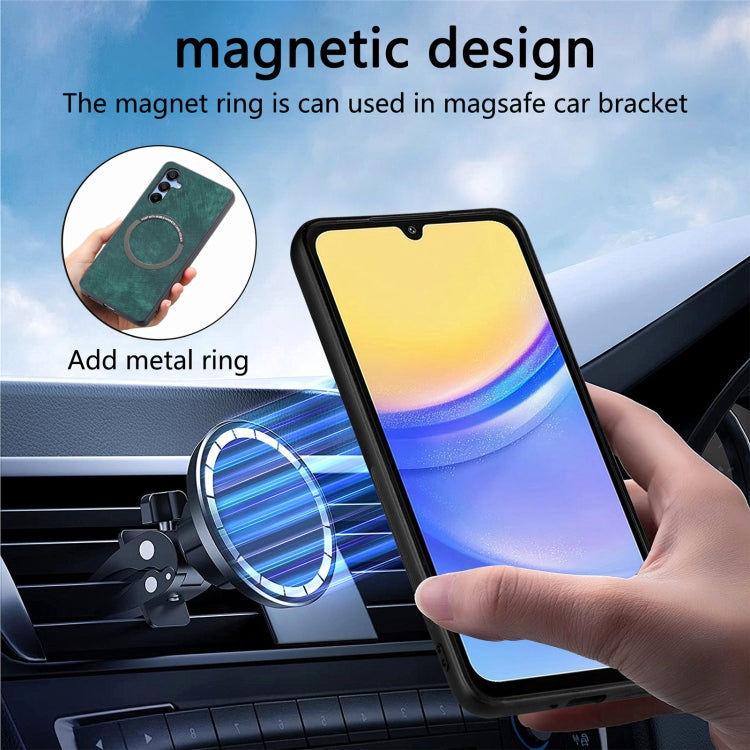 For Samsung Galaxy A25 5G CaseNeo MagSafe RFID Anti-theft Retro Leather Phone Case(Green)