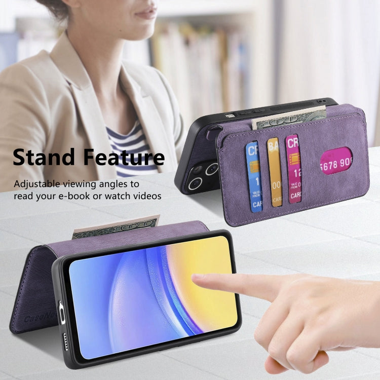 For Samsung Galaxy A25 5G CaseNeo MagSafe RFID Anti-theft Retro Leather Phone Case(Purple)