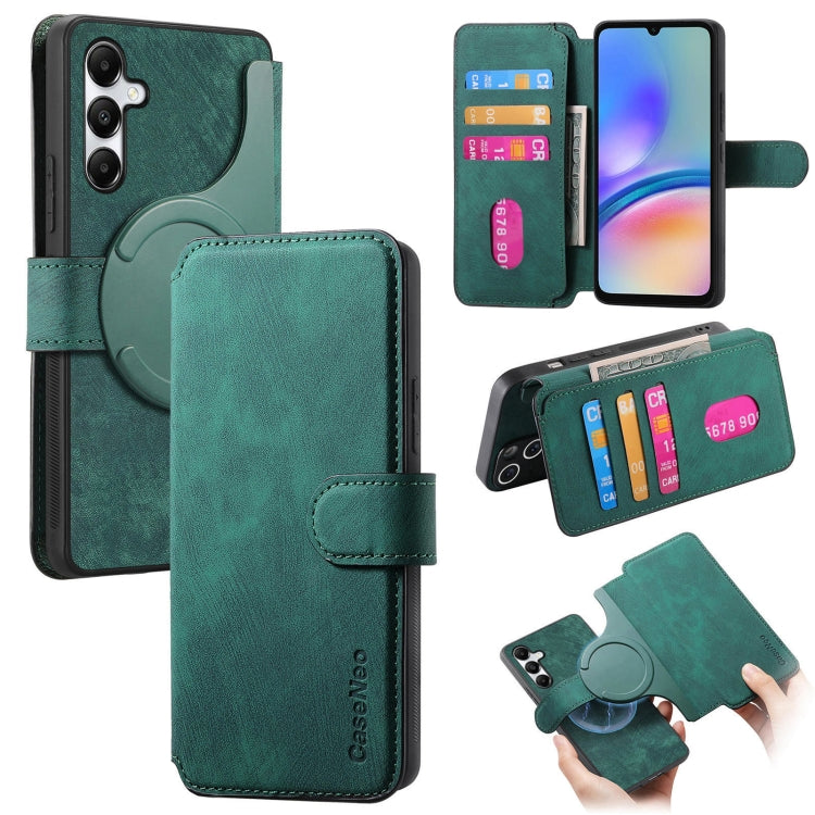 For Samsung Galaxy A05s CaseNeo MagSafe RFID Anti-theft Retro Leather Phone Case(Green)