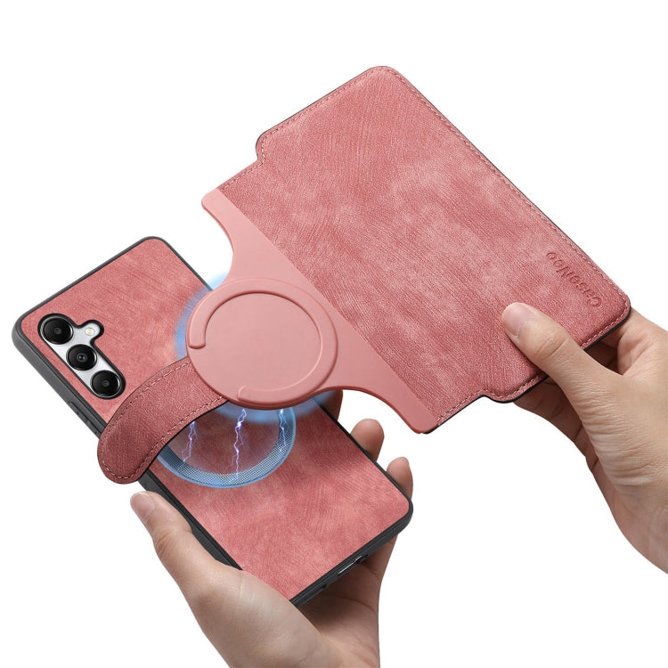 For Samsung Galaxy A05s CaseNeo MagSafe RFID Anti-theft Retro Leather Phone Case(Pink)