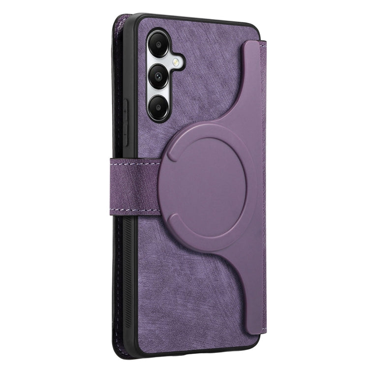 For Samsung Galaxy A05s CaseNeo MagSafe RFID Anti-theft Retro Leather Phone Case(Purple)