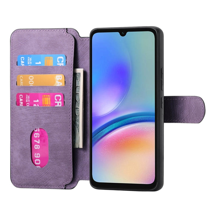 For Samsung Galaxy A05s CaseNeo MagSafe RFID Anti-theft Retro Leather Phone Case(Purple)