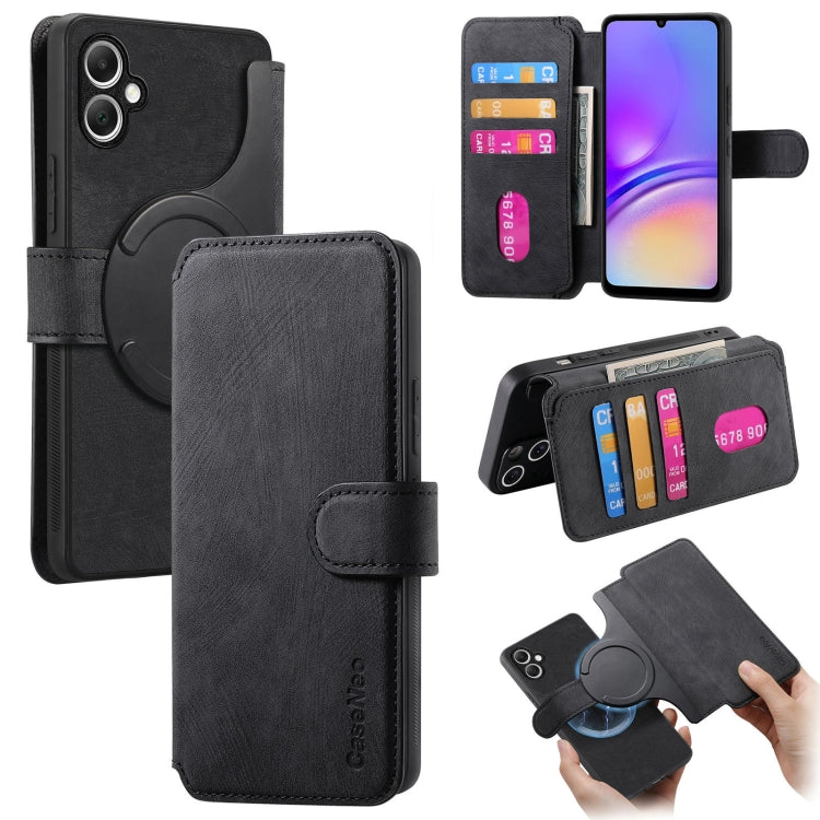 For Samsung Galaxy A05 CaseNeo MagSafe RFID Anti-theft Retro Leather Phone Case(Black)