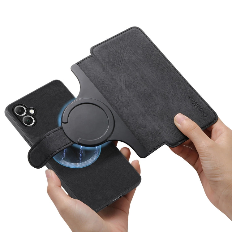 For Samsung Galaxy A05 CaseNeo MagSafe RFID Anti-theft Retro Leather Phone Case(Black)