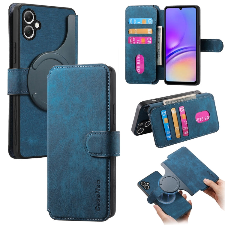 For Samsung Galaxy A05 CaseNeo MagSafe RFID Anti-theft Retro Leather Phone Case(Blue)