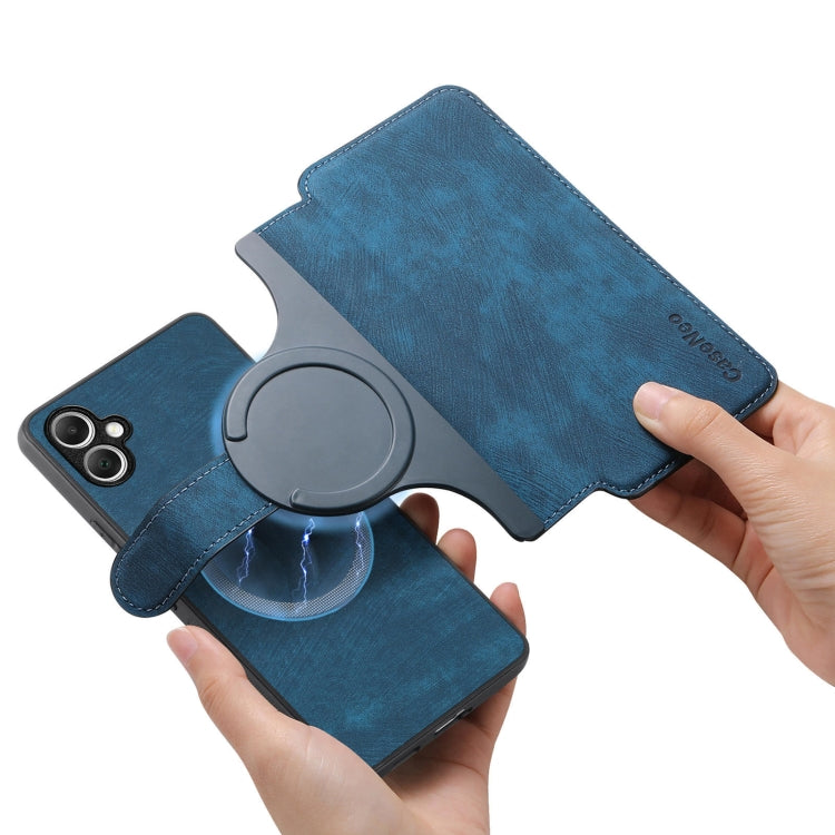 For Samsung Galaxy A05 CaseNeo MagSafe RFID Anti-theft Retro Leather Phone Case(Blue)