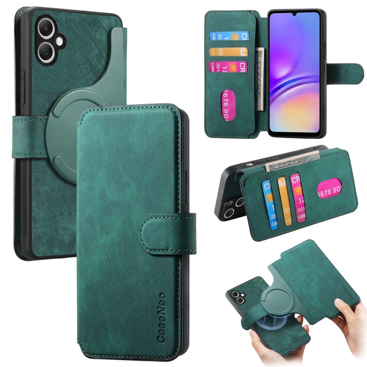 For Samsung Galaxy A05 CaseNeo MagSafe RFID Anti-theft Retro Leather Phone Case(Green)