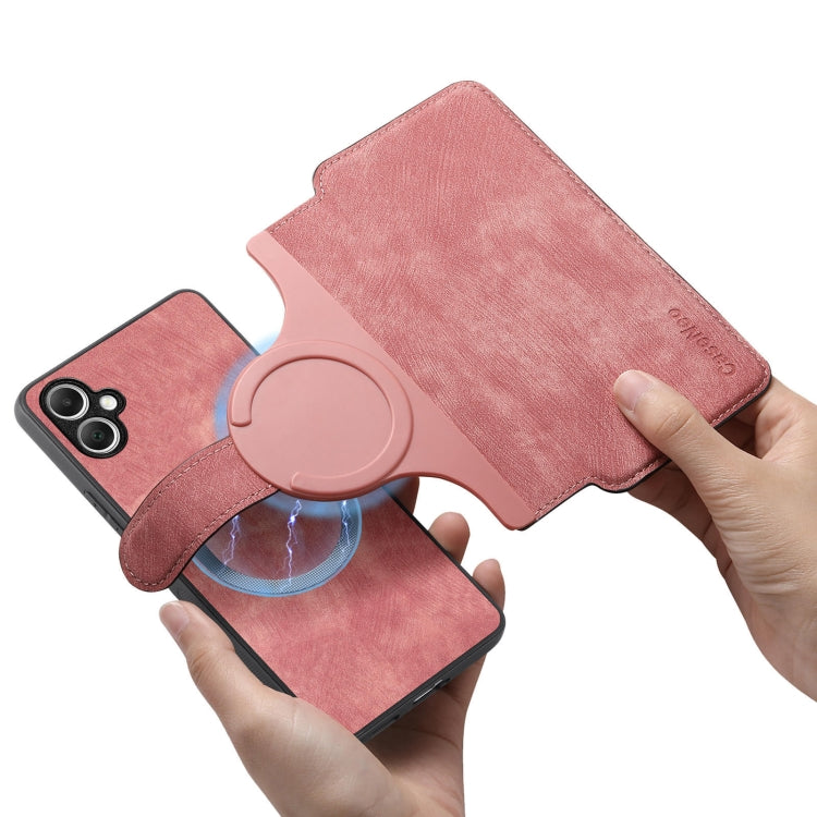 For Samsung Galaxy A05 CaseNeo MagSafe RFID Anti-theft Retro Leather Phone Case(Pink)