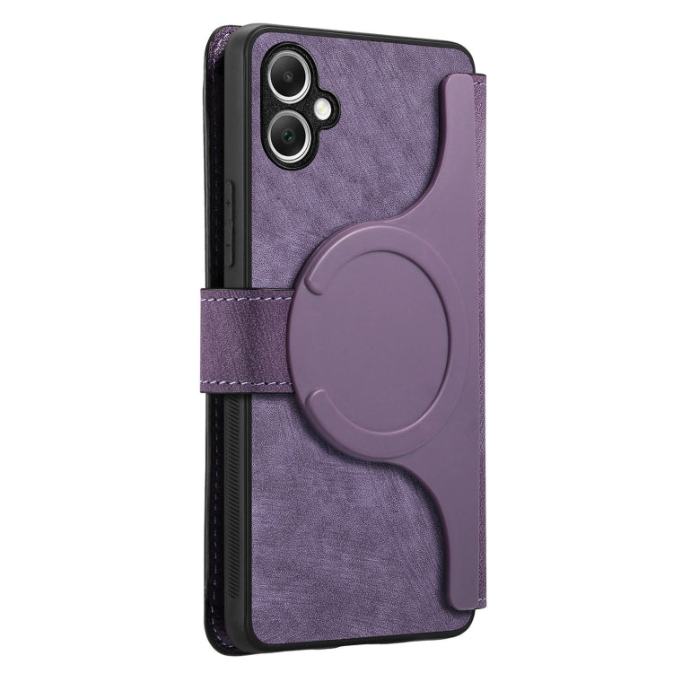 For Samsung Galaxy A05 CaseNeo MagSafe RFID Anti-theft Retro Leather Phone Case(Purple)