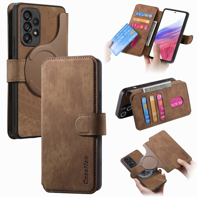 For Samsung Galaxy A53 5G CaseNeo MagSafe RFID Anti-theft Retro Leather Phone Case(Brown)