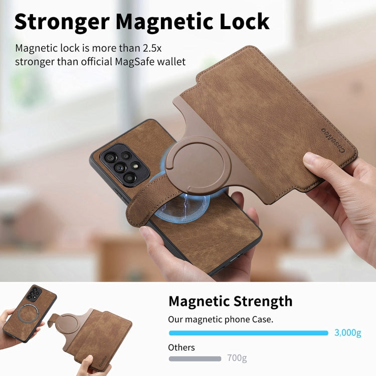 For Samsung Galaxy A53 5G CaseNeo MagSafe RFID Anti-theft Retro Leather Phone Case(Brown)