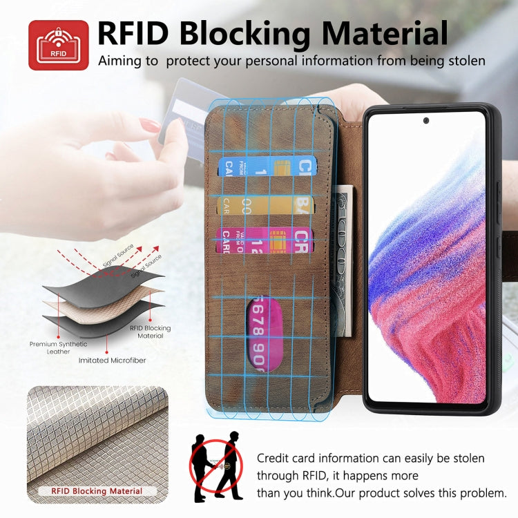 For Samsung Galaxy A53 5G CaseNeo MagSafe RFID Anti-theft Retro Leather Phone Case(Brown)