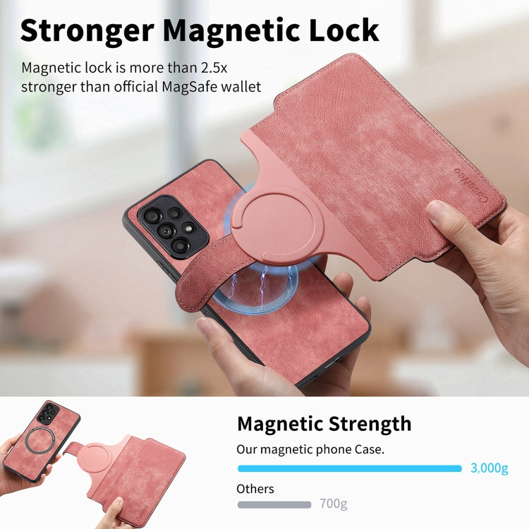 For Samsung Galaxy A53 5G CaseNeo MagSafe RFID Anti-theft Retro Leather Phone Case(Pink)