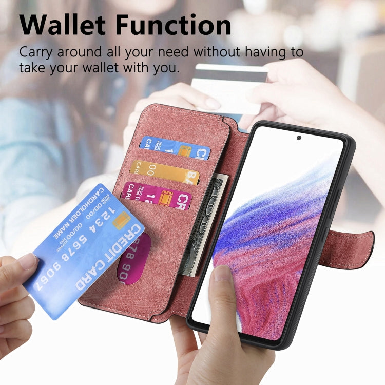 For Samsung Galaxy A53 5G CaseNeo MagSafe RFID Anti-theft Retro Leather Phone Case(Pink)