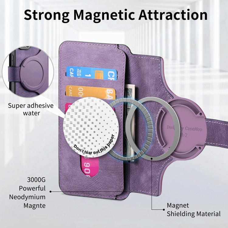 For Samsung Galaxy A53 5G CaseNeo MagSafe RFID Anti-theft Retro Leather Phone Case(Purple)