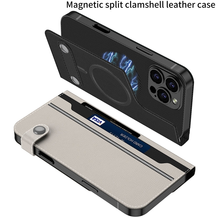 For iPhone 16 Pro Max GKK Detachable Flip Leather MagSafe Phone Case(Brown)