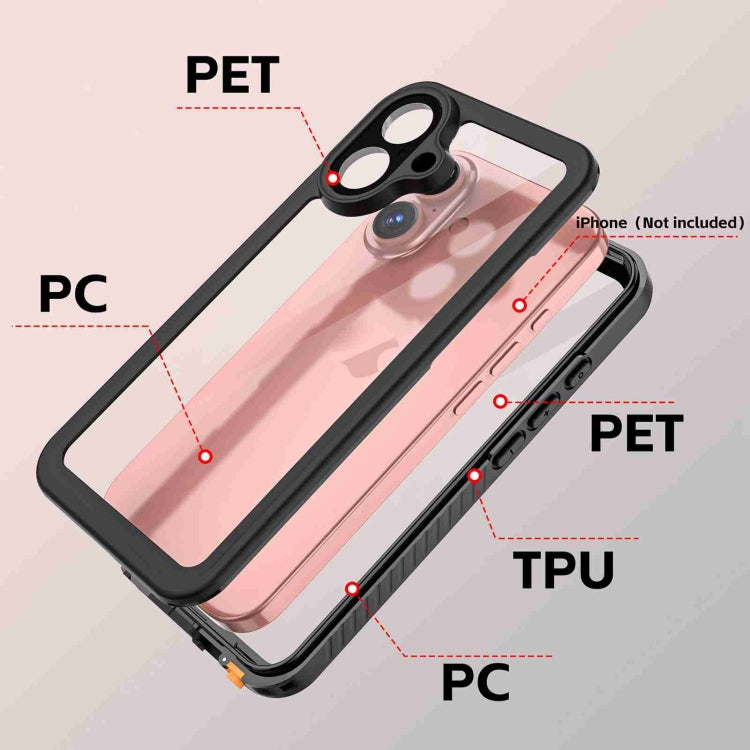 For iPhone 16 Plus RedPepper IP68 Waterproof Triple-proof Phone Case(Black)