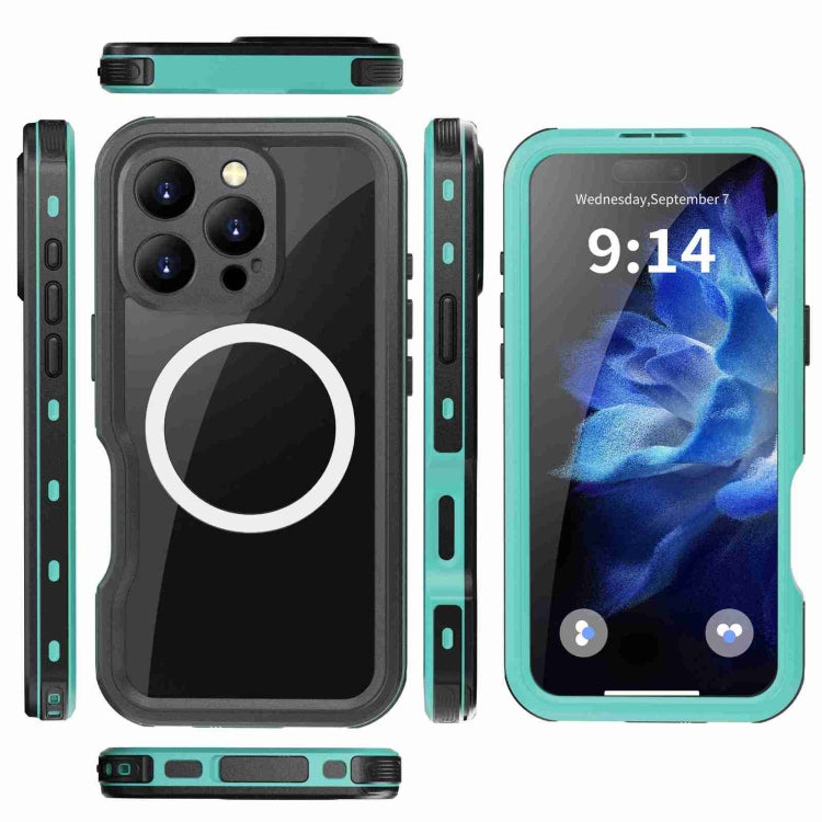 For iPhone 16 Pro Max RedPepper IP68 Waterproof Triple-proof MagSafe Phone Case(Black Blue)
