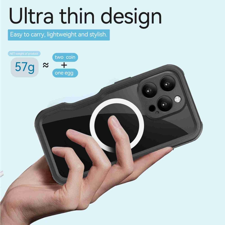 For iPhone 16 Pro Max RedPepper IP68 Waterproof Triple-proof MagSafe Phone Case(Black)
