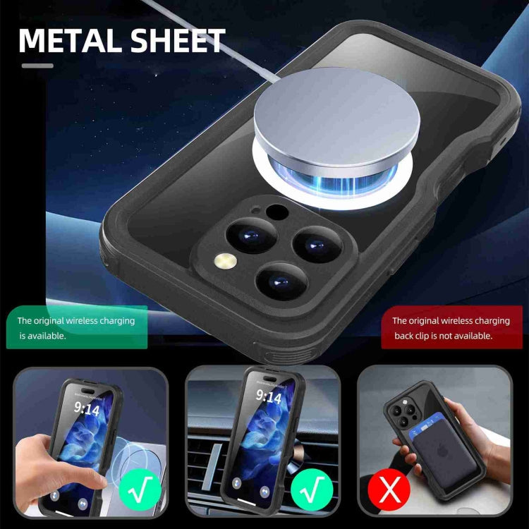 For iPhone 16 Pro RedPepper IP68 Waterproof Triple-proof MagSafe Phone Case(Black)