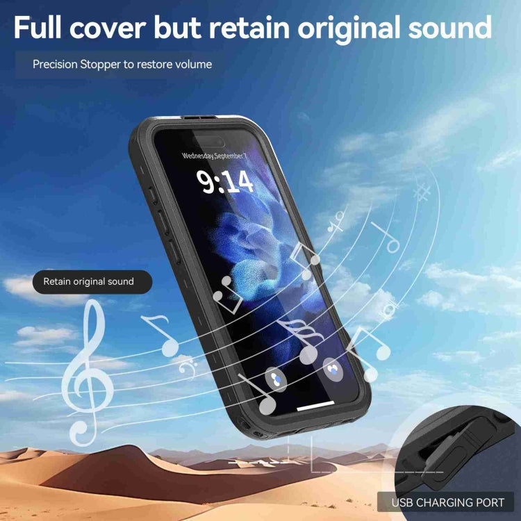 For iPhone 16 Pro RedPepper IP68 Waterproof Triple-proof MagSafe Phone Case(Black)