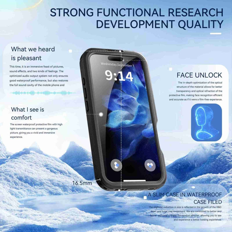 For iPhone 16 Pro RedPepper IP68 Waterproof Triple-proof MagSafe Phone Case(Black)