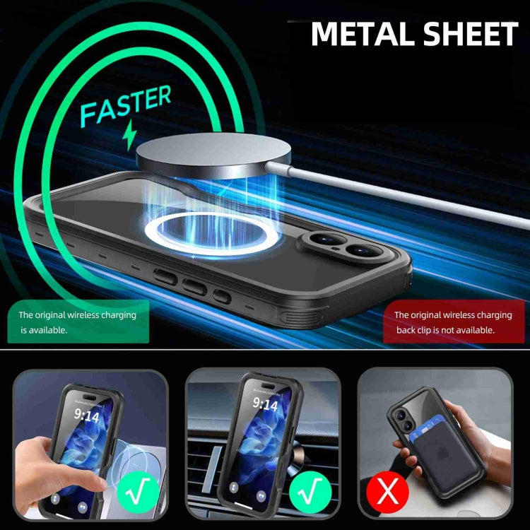 For iPhone 16 Plus RedPepper IP68 Waterproof Triple-proof MagSafe Phone Case(Black)