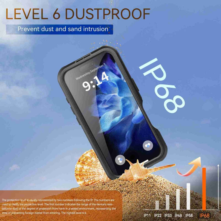 For iPhone 16 Plus RedPepper IP68 Waterproof Triple-proof MagSafe Phone Case(Black)