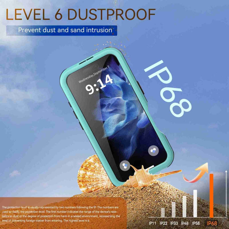 For iPhone 16 RedPepper IP68 Waterproof Triple-proof MagSafe Phone Case(Black Blue)
