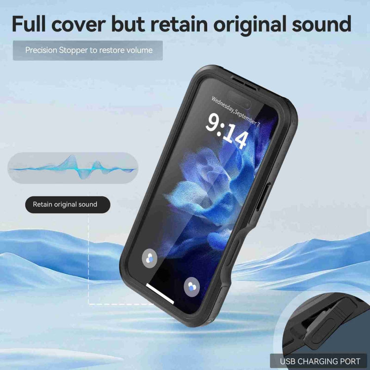 For iPhone 16 RedPepper IP68 Waterproof Triple-proof MagSafe Phone Case(Black)