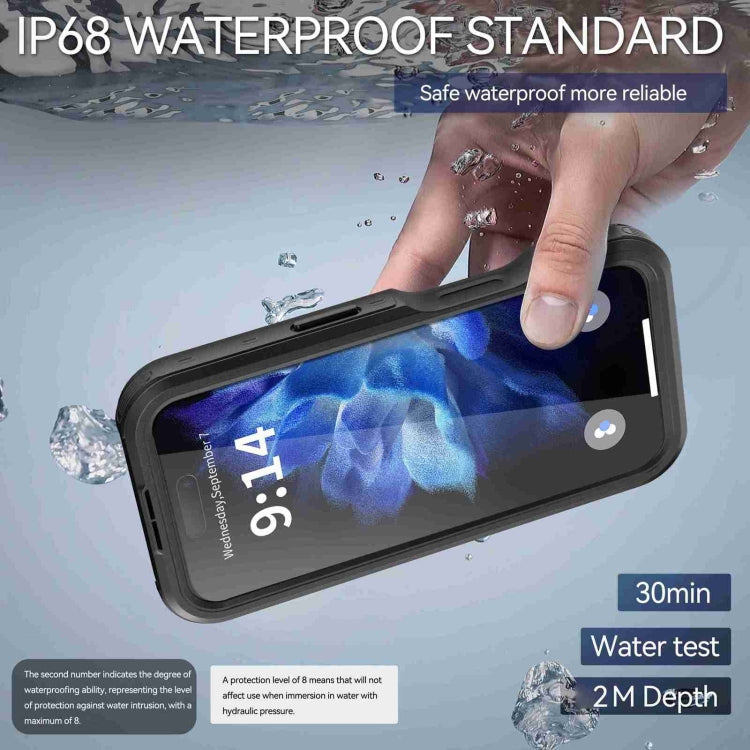 For iPhone 16 RedPepper IP68 Waterproof Triple-proof MagSafe Phone Case(Black)