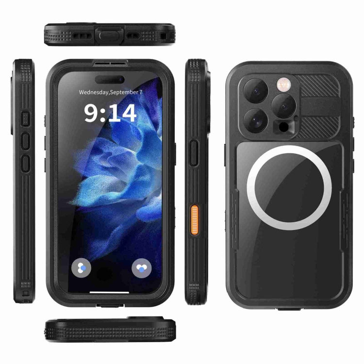 For iPhone 16 Pro RedPepper IP68 Waterproof Triple-proof MagSafe Phone Case(Black)