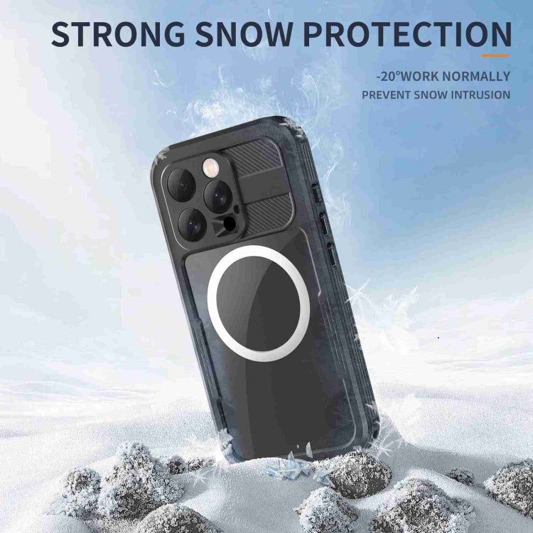 For iPhone 16 Pro RedPepper IP68 Waterproof Triple-proof MagSafe Phone Case(Black)
