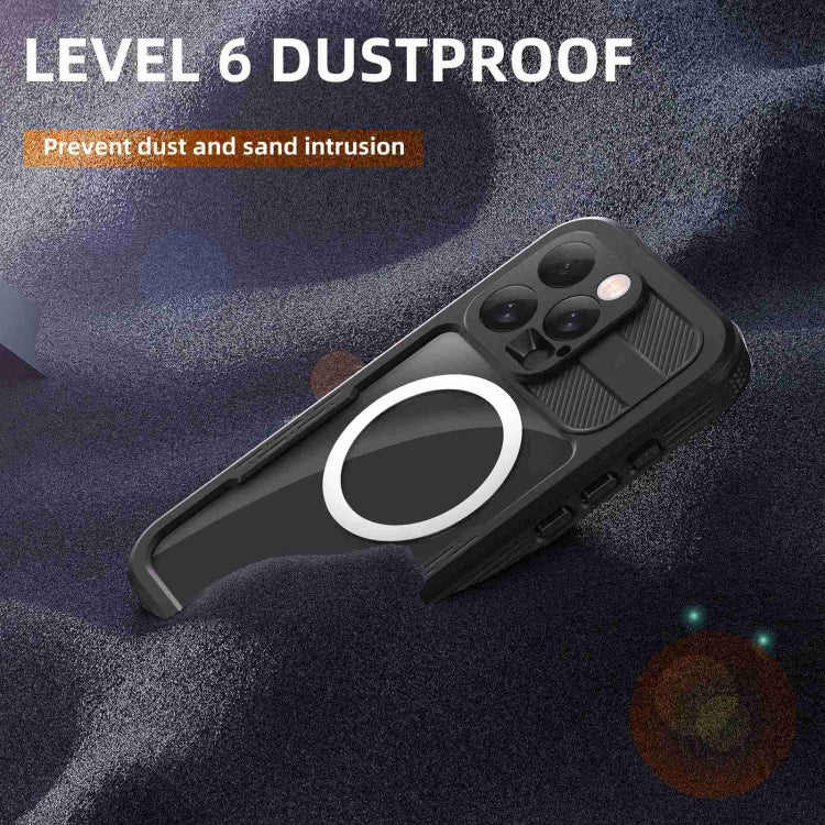 For iPhone 16 Pro RedPepper IP68 Waterproof Triple-proof MagSafe Phone Case(Black)